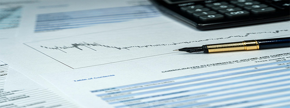 Picture of a financial statement on a desk.